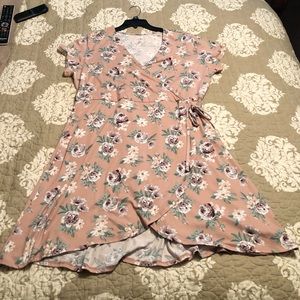Beautiful pink faux wrap dress